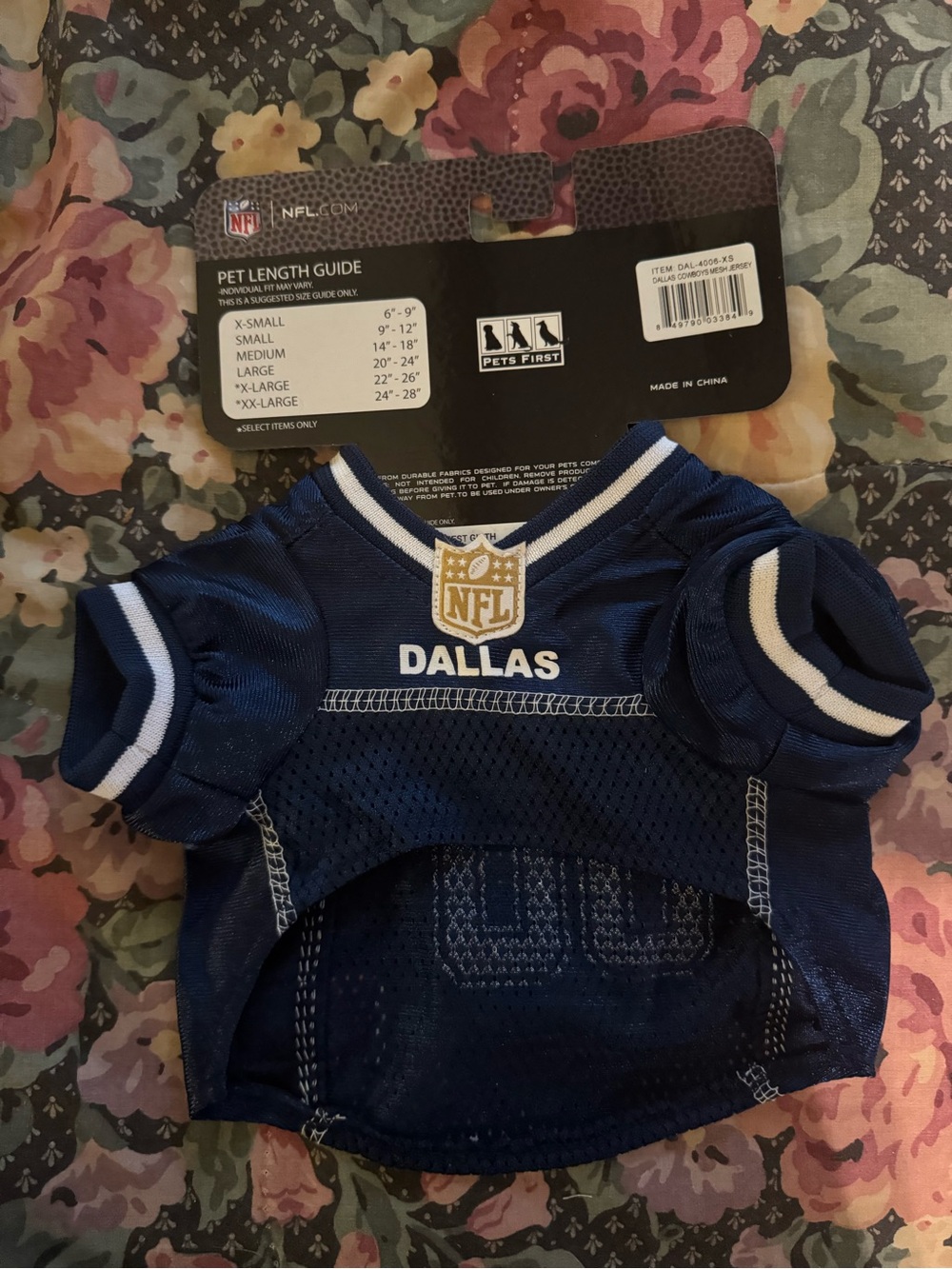 NFL Dallas Cowboys Navy and White Pet Jersey